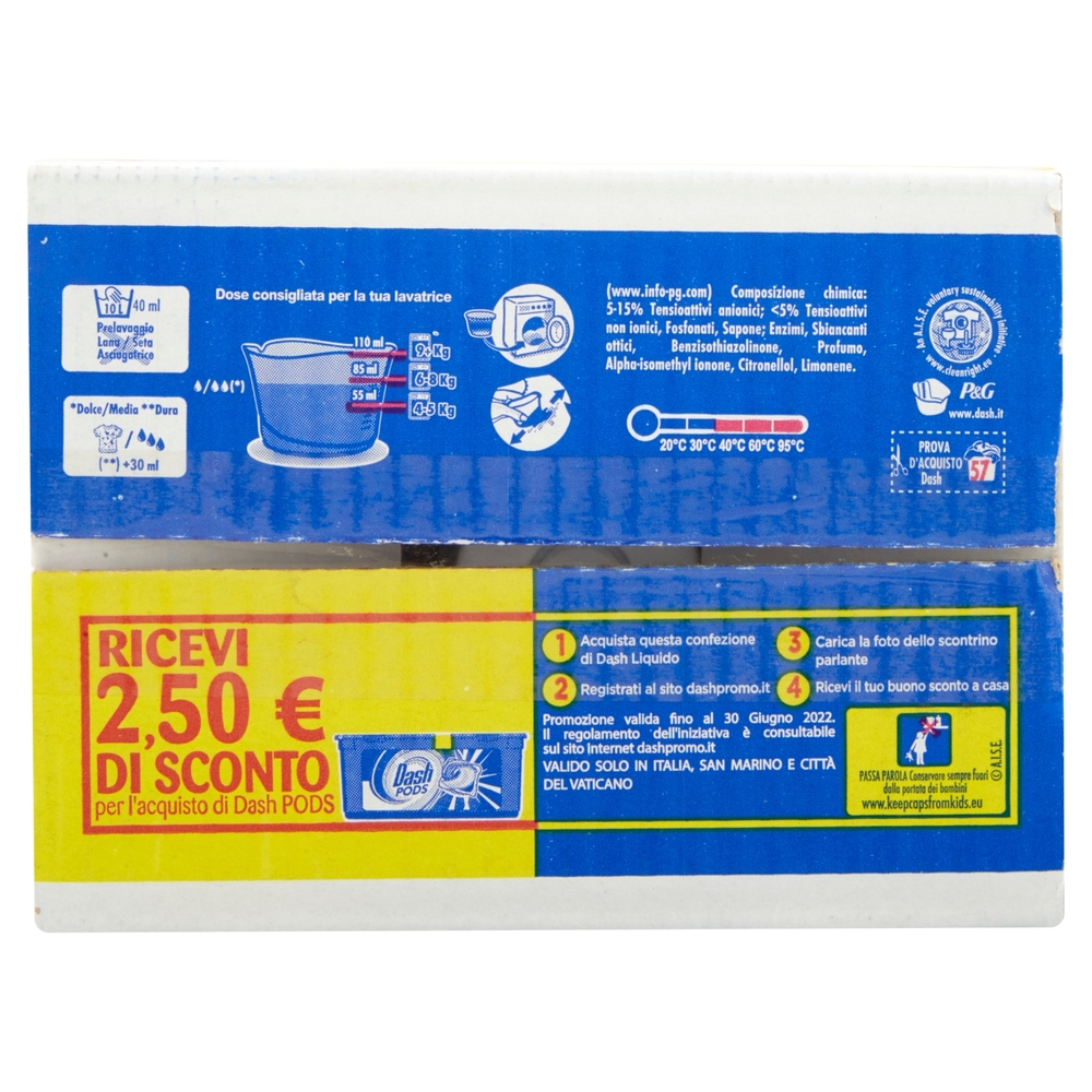 Dash Detersivo Liquido Lavatrice Classico 57 Lavaggi, 3x19 Lavaggi